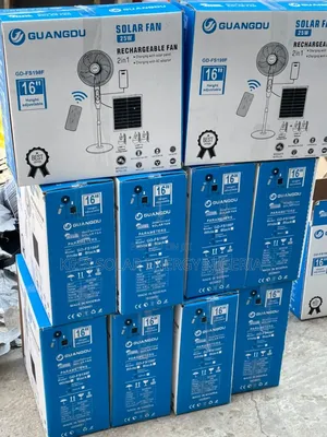 Original Guangdu 16" Solar Rechargeable Standing Fan + Solar Panel
