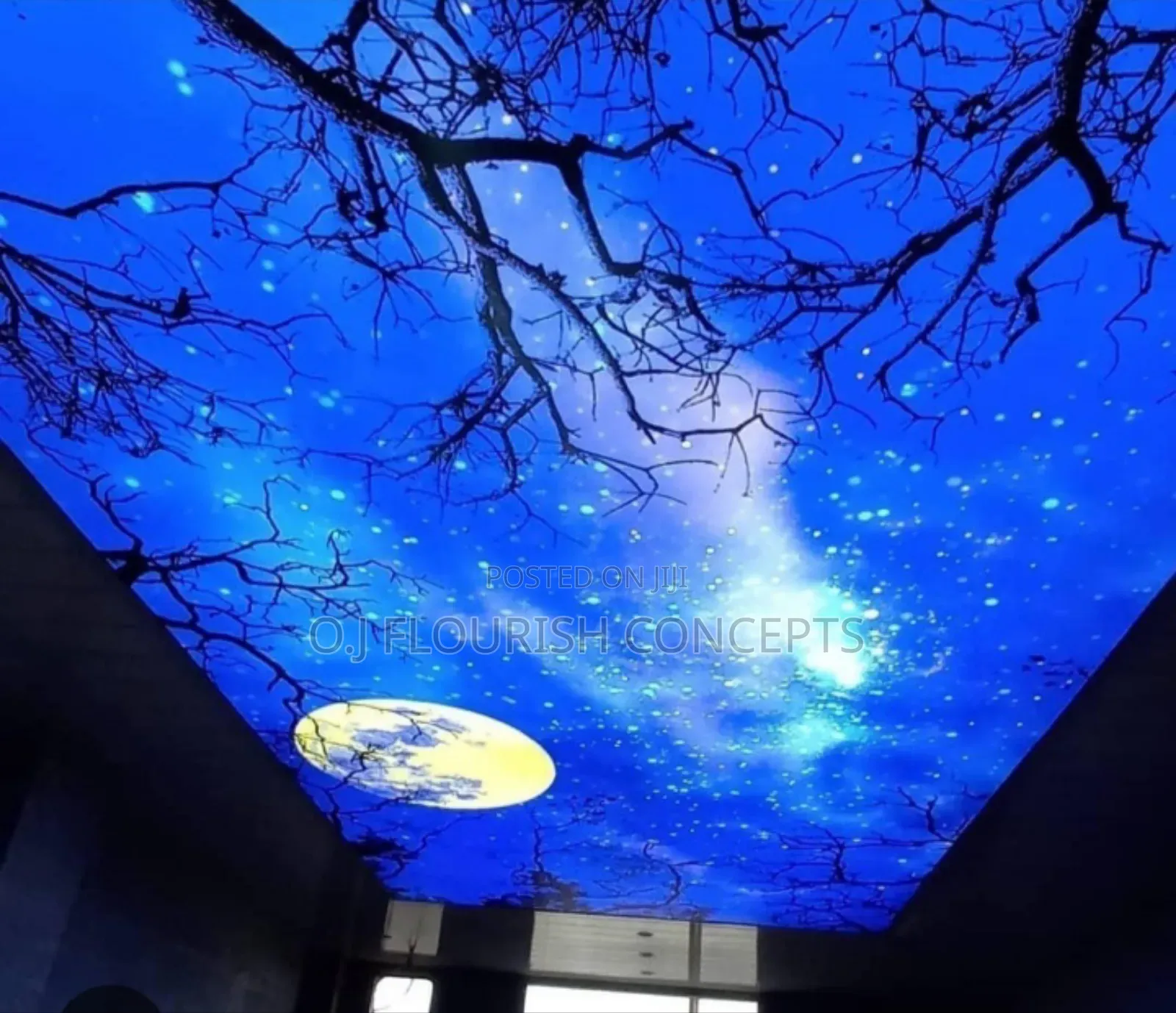 Tree and Moon Effects on Stretch Ceiling