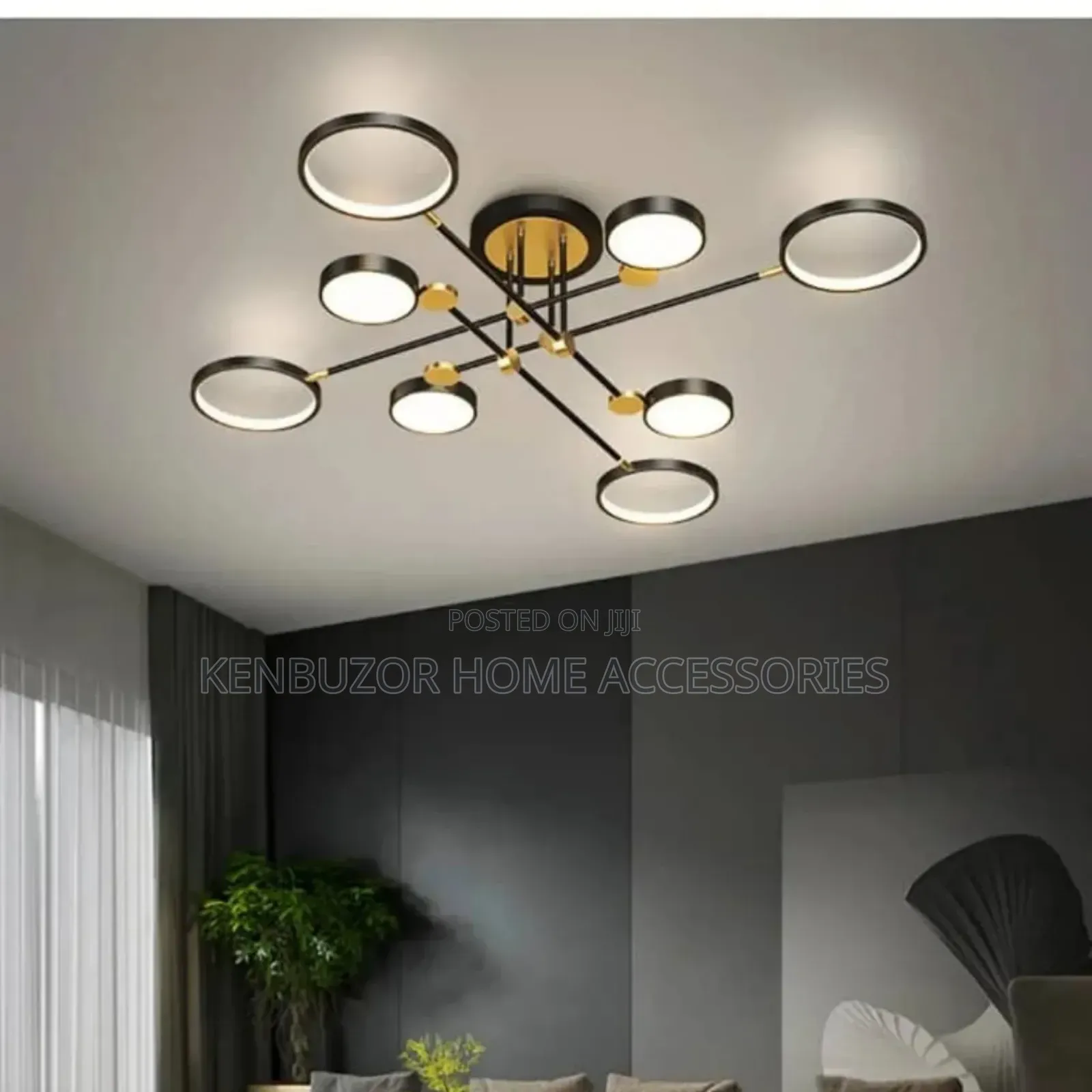 8 Hands Led Black Pendant Light Chandelier