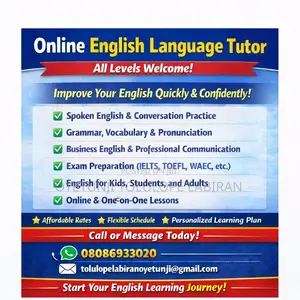 Professional Online English Language Tutor – All Levels Welcome!