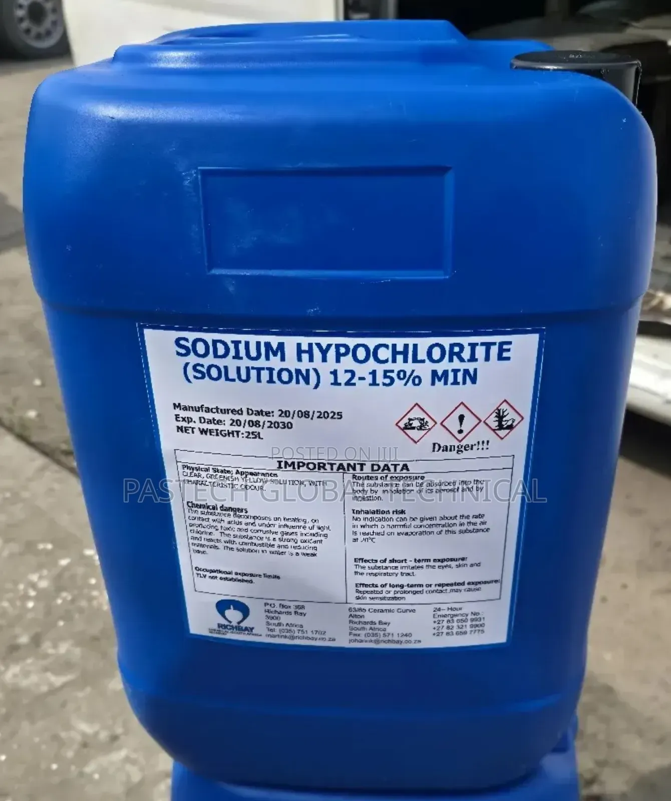 Sodium Hypochlorite 12–15%