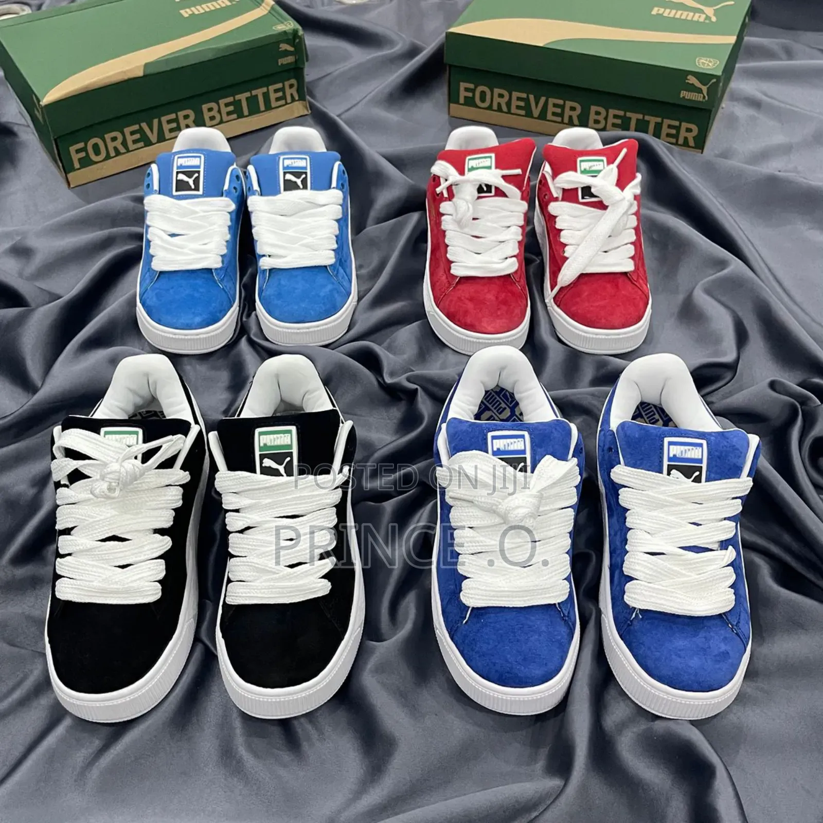 White Sole Suede Leather Puma Sneakers