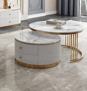 2 Plate Center Table With Drawer