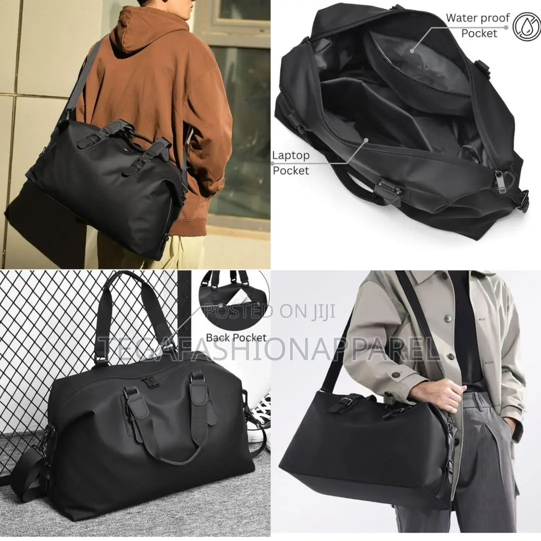 Plain Leather Duffle Bag