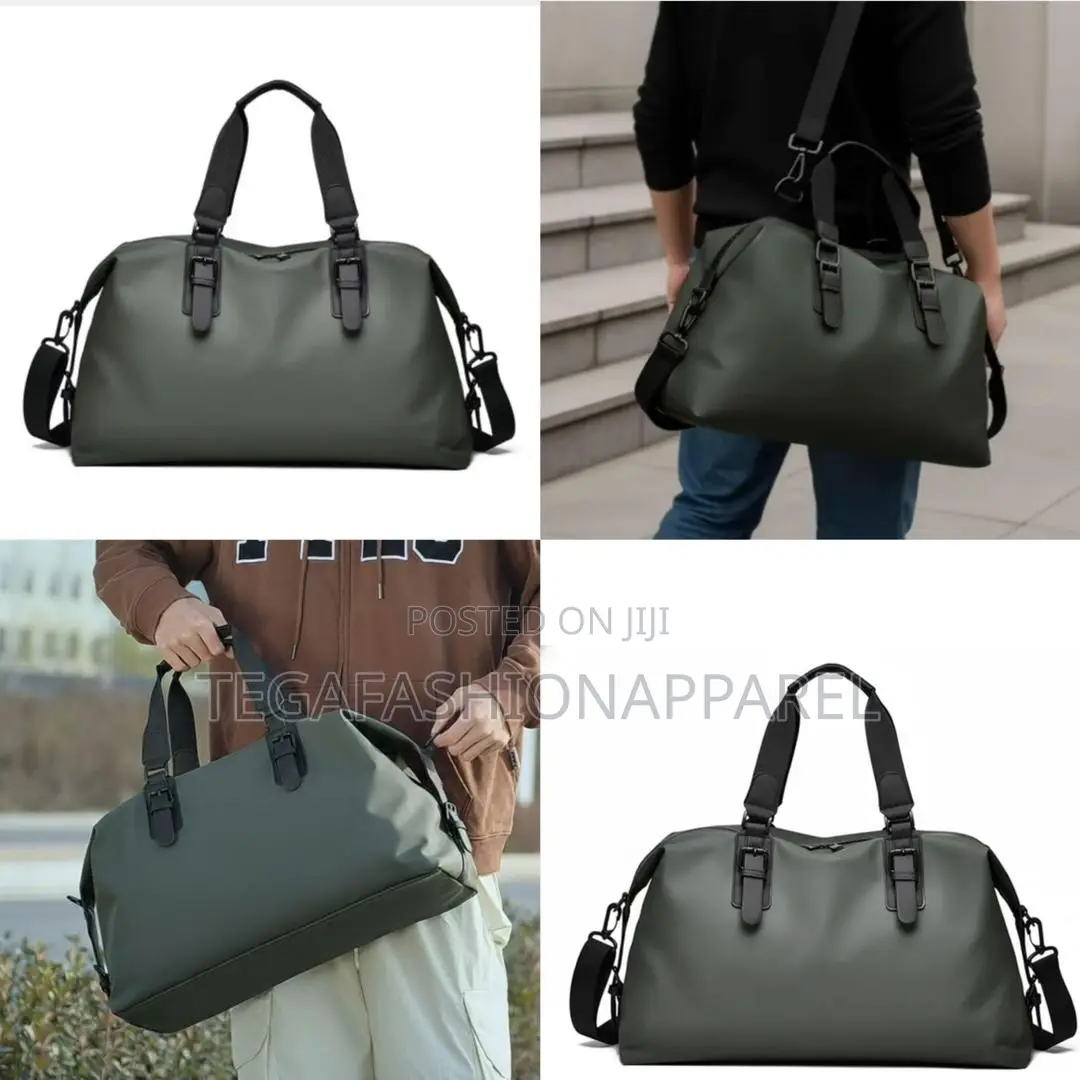 Plain Leather Duffle Bag