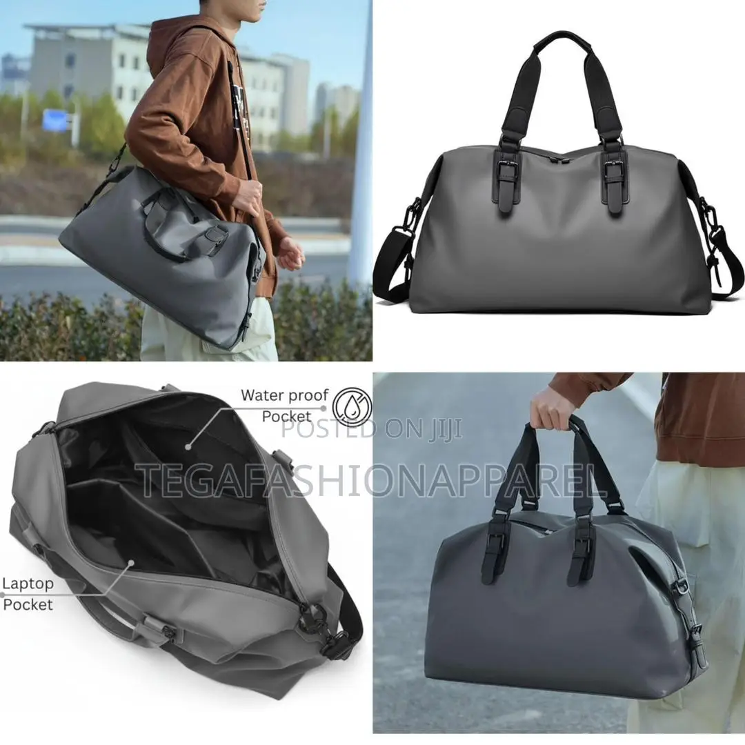 Plain Leather Duffle Bag