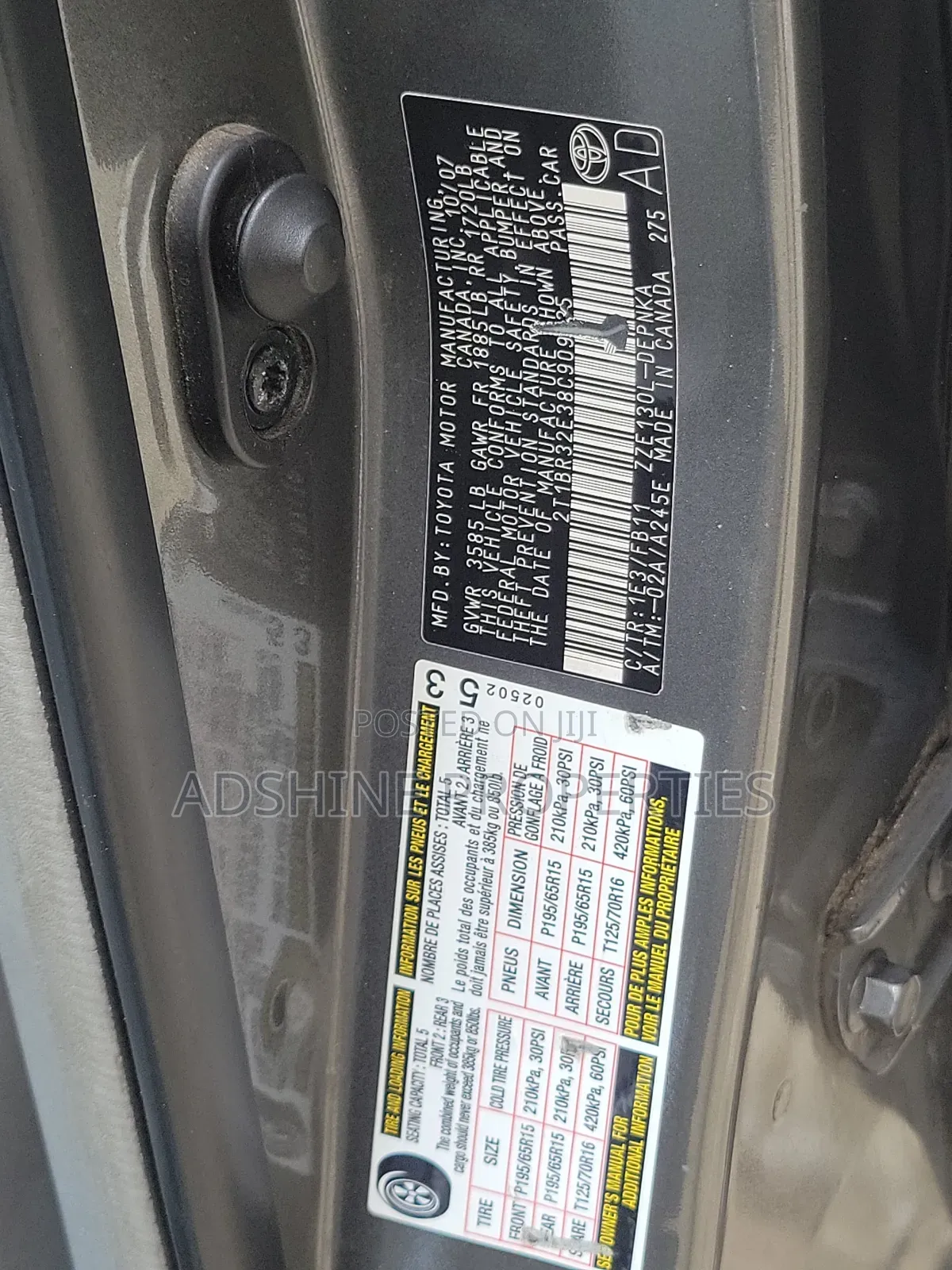 Toyota Corolla LE 2007 Gray