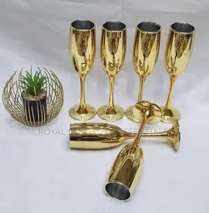 Electroplated Gold Champagne Glass 6pcs Pack 