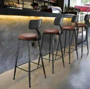 Metallic Footrest Modern Bar Stool