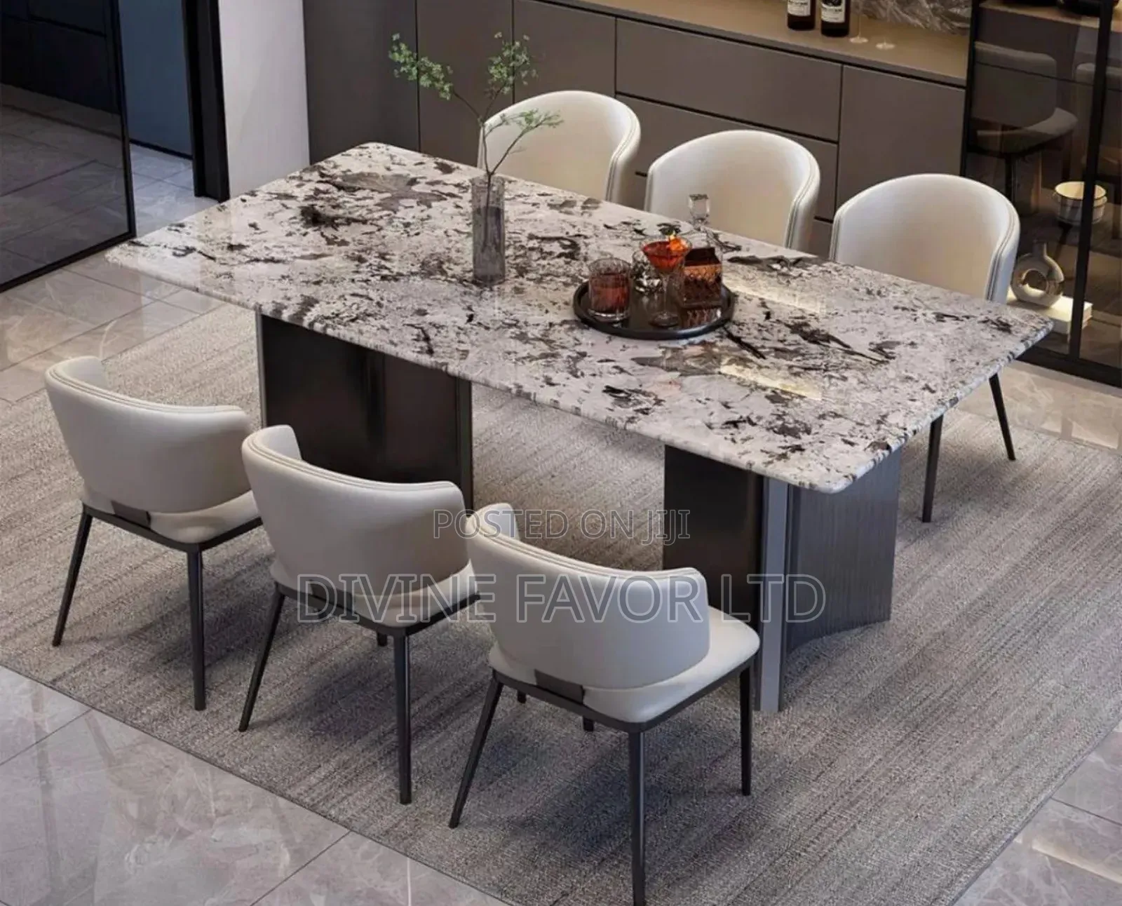 Marble Dining Table and Chairs