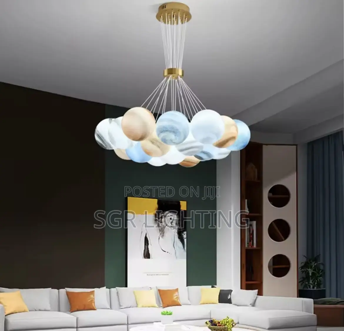 Nordic Led Planets Glass Ball Pendant Lamp