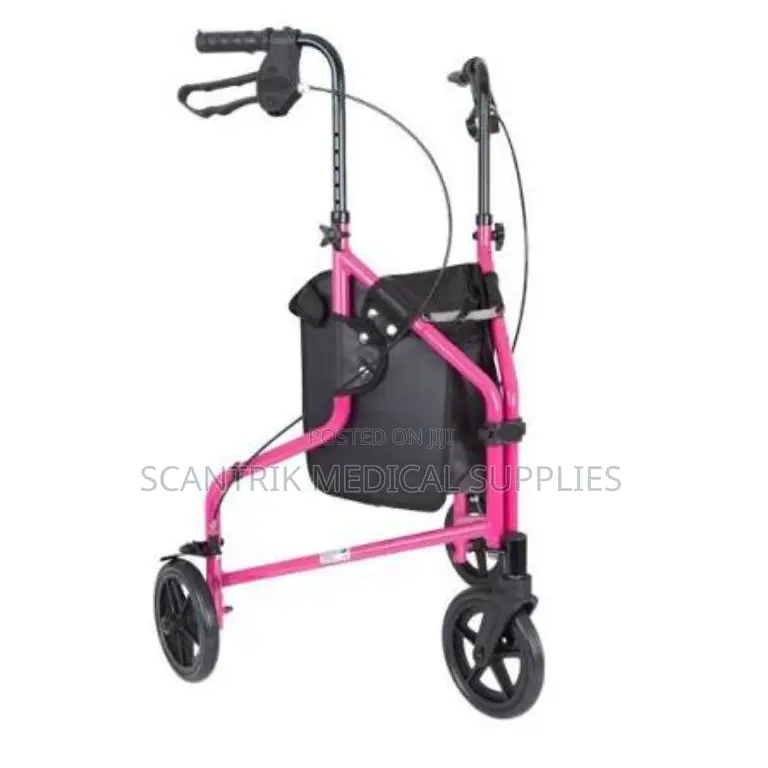 Tri-Wheel Rollator Walker With Comfortable Grip Handles