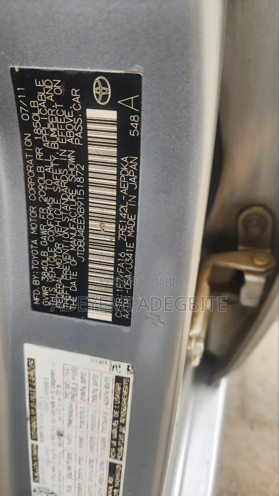 Toyota Corolla 2012 Silver