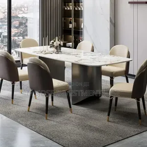Modern Dining Table Set by 6 Chairs.