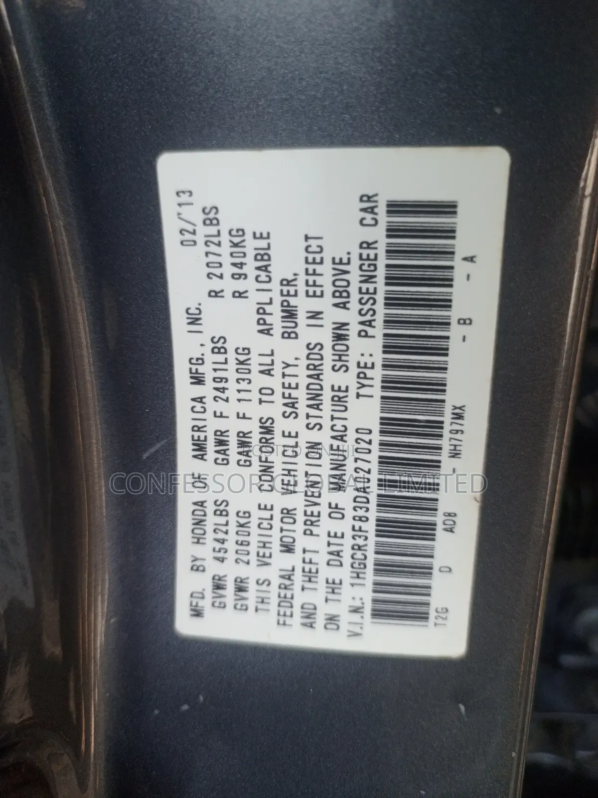 Honda Accord 2013 Gray