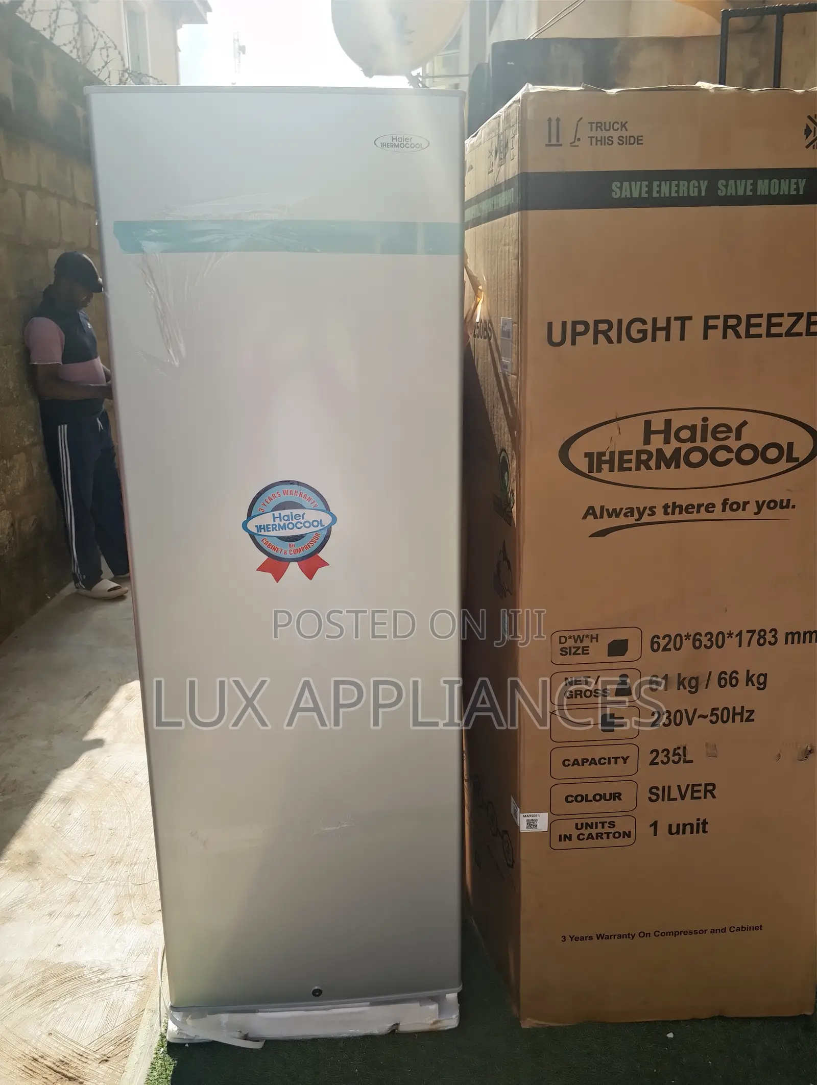 Haier Thermocool Hf-250bs 235l Upright Freezer (Silver)