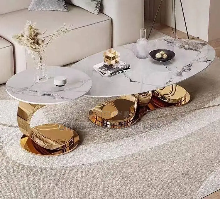 Luxury Marble Coffee Table With Gold Base