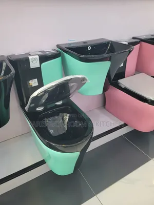 Two-Tone Ceramic Water Closet Basin Set