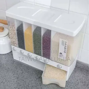 Rice Dispenser Grain Storage Jar Kitchen Organizer Container Box