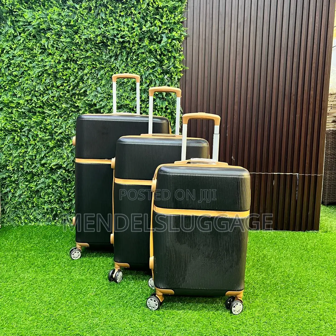 3pcs Dark Green Hard Shell Luggage Set With Spinner Wheels Tsa Lock