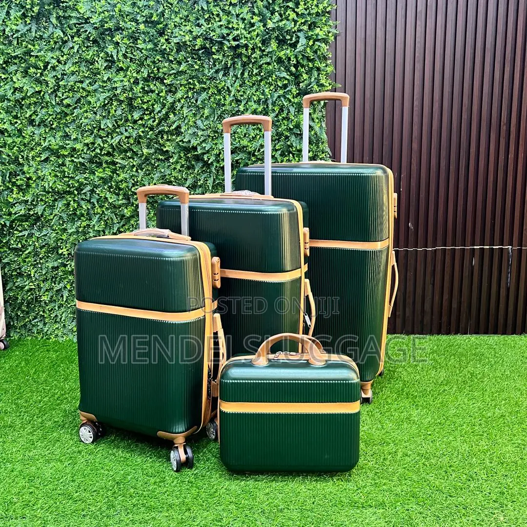 3pcs Dark Green Hard Shell Luggage Set With Spinner Wheels Tsa Lock