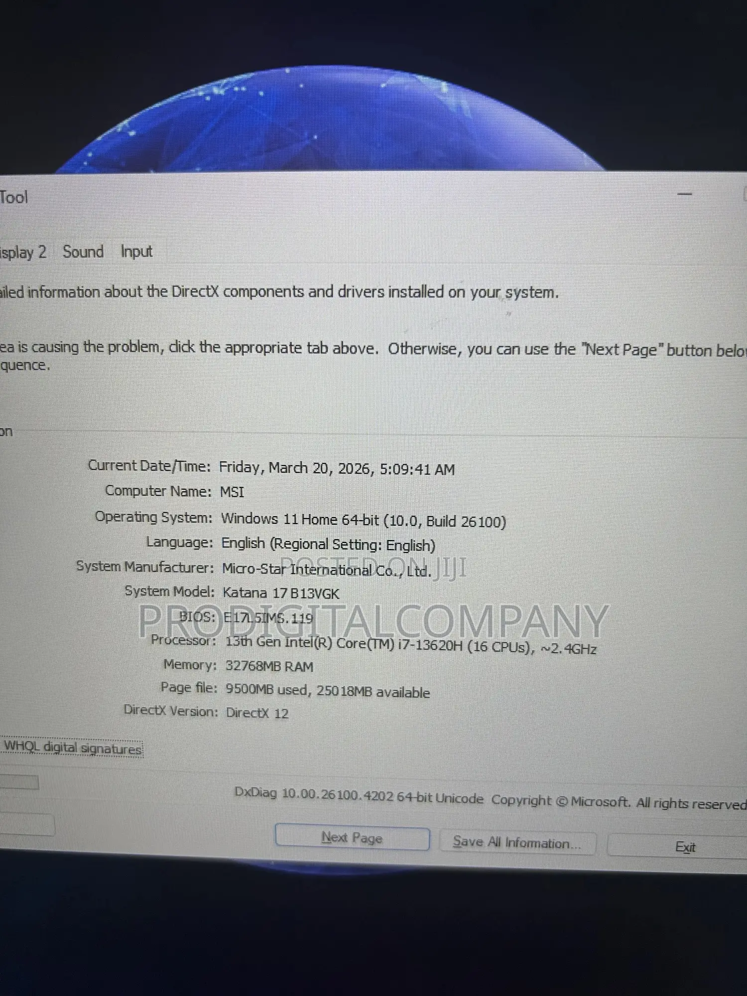 Laptop MSI Katana 17 32GB Intel Core i7 SSD 1T