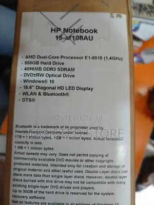 New Laptop HP 15 4GB Intel HDD 500GB