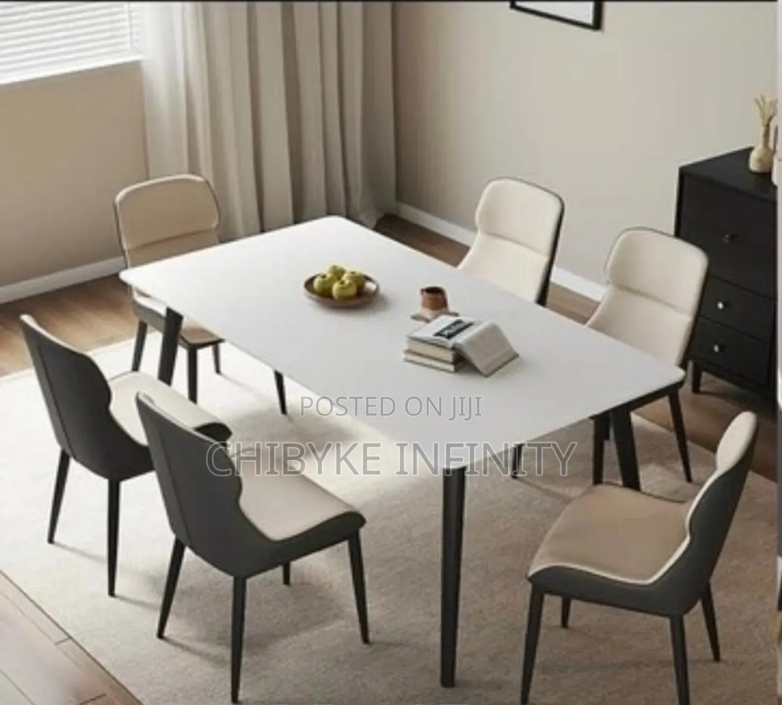 High Quality Imported Marble Dining Table With Six Chair Available