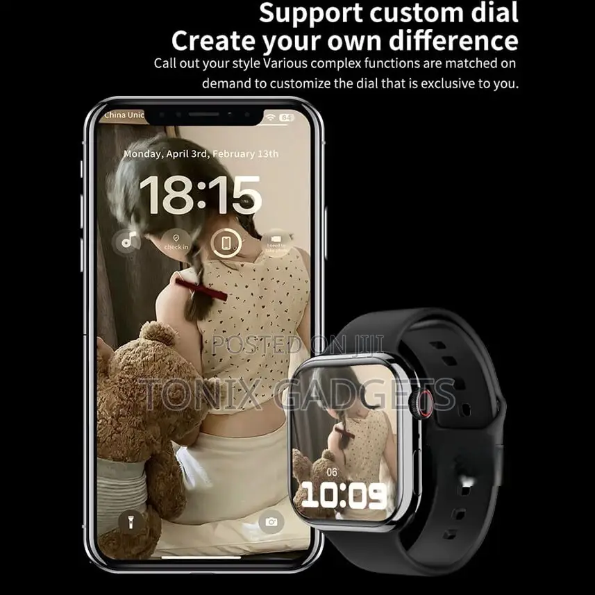 Lg79 Mini Smart Watch 38mm With Unique Features (Black)