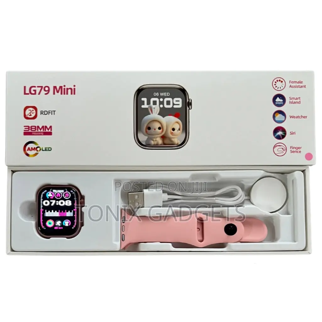 Lg79 Mini Smart Watch 38mm (Pink) for sale - Tonix Gadgets Price: ₦ ...