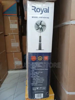 Royal Rechargeable Fan 18" With 2 Years Warranty