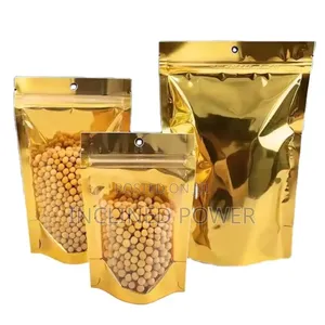 Gold Clear Stand-Up Pouch 14×20cm 50pcs