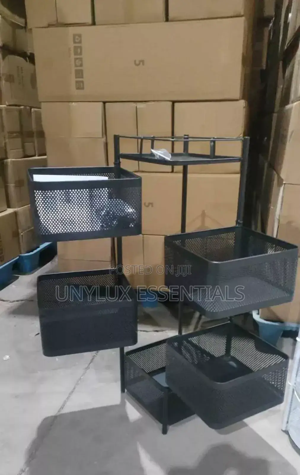 5 Tier Rotatable Kitchen Multipurpose Storage Trolley Basket