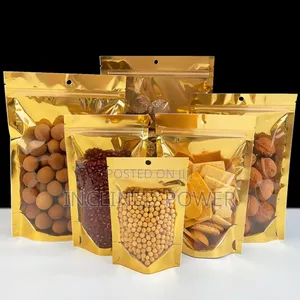Gold Clear Stand-Up Pouch 18×26cm 50pcs