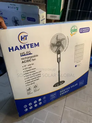 16"Hamtem Rechargeable Ac/Dc Solar Fan