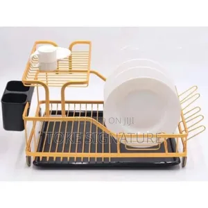 Gold, Black White Luxury Plate Storage Rack