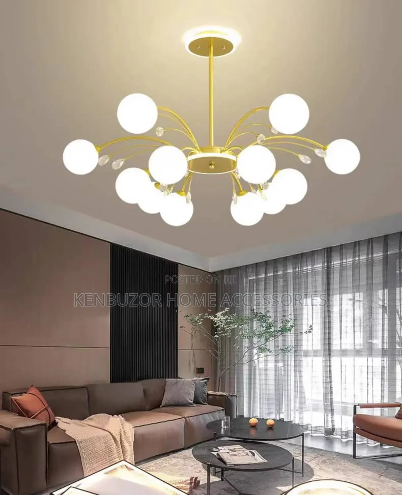12 Hands Gold Sleek Luxury Pendant Light Chandelier