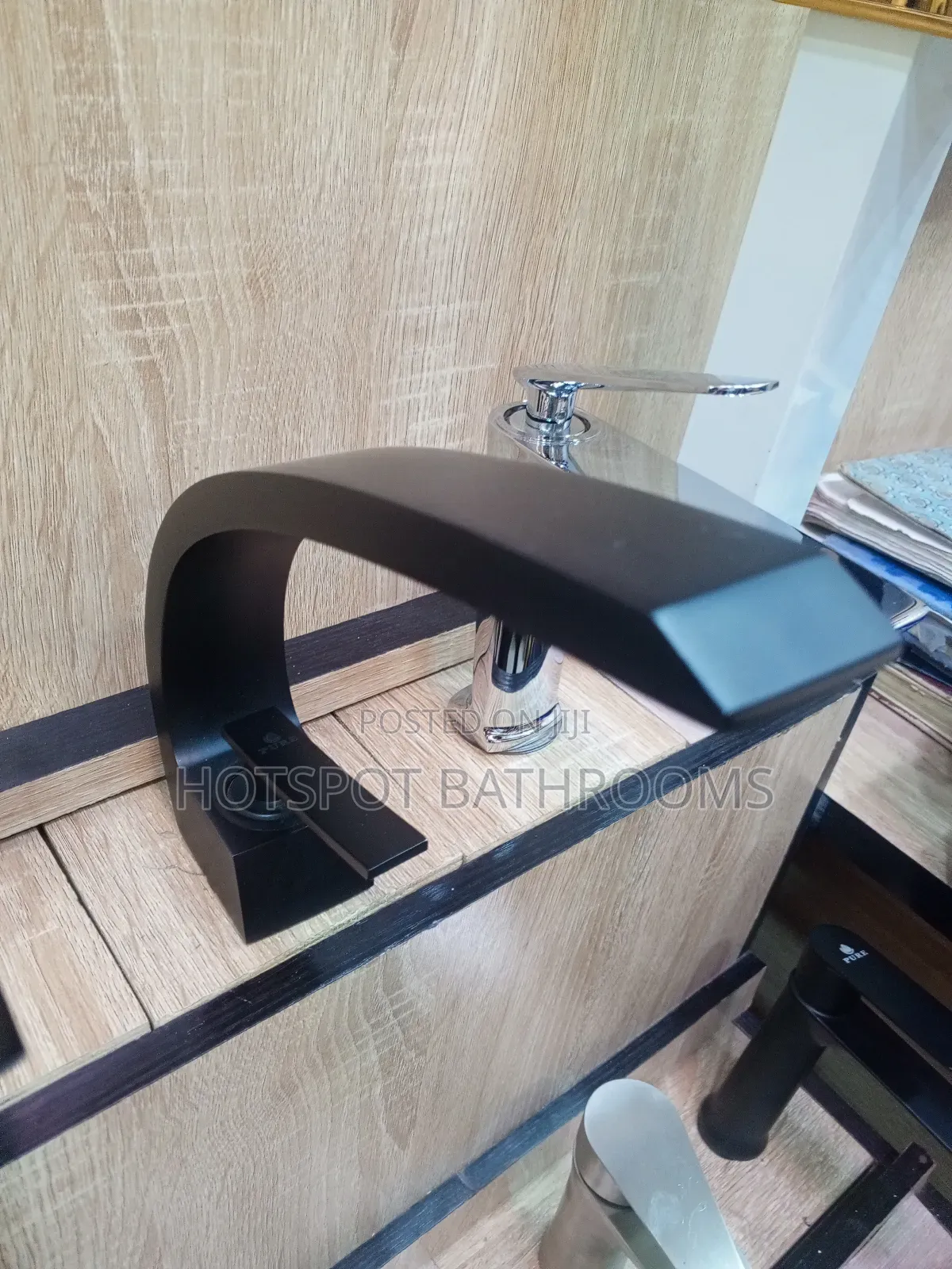 Matt Black Waterfall Mixer Tap