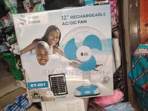 12 Inch Table Fan With Solar Panels