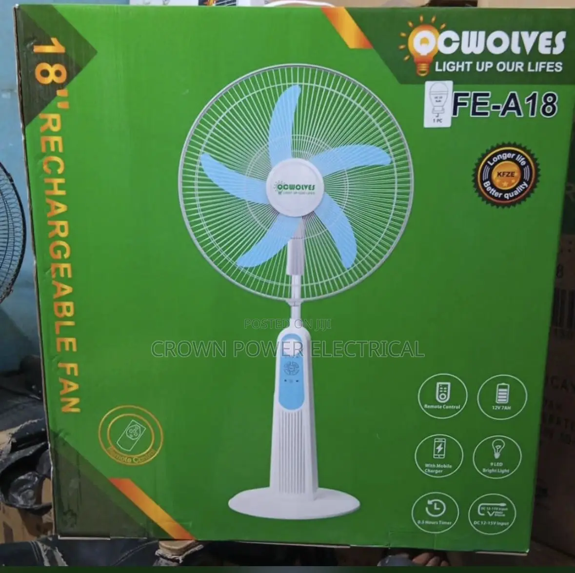 Cwolves 18 Inch Rechargeable Fan