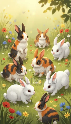 Very Healthy Rabbit (Weaners) - Harlequins And New Zealand White