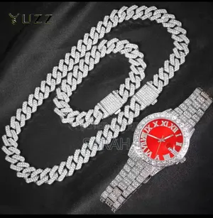 3pcs Cuban Chain and Watch