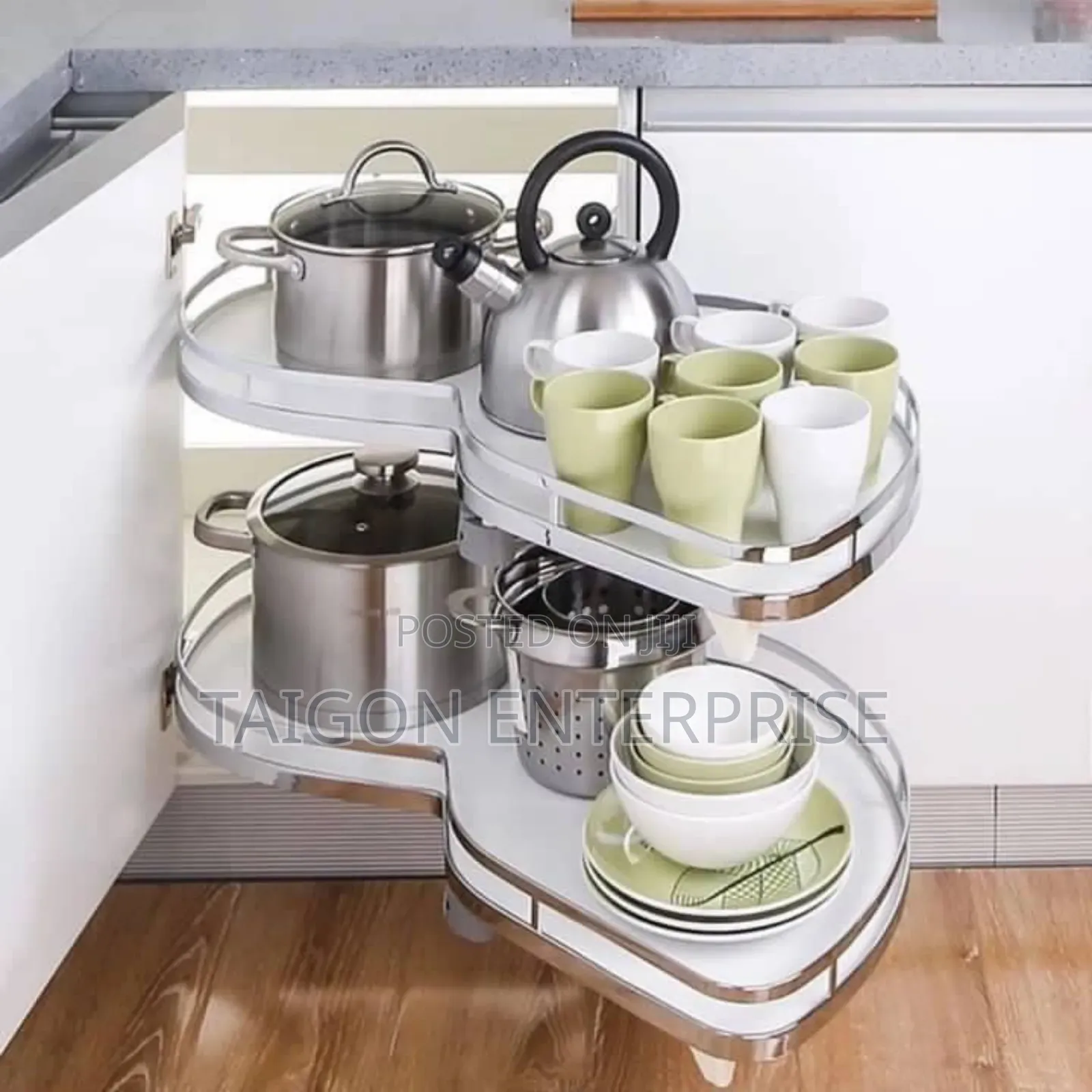 Built In Corner Swing Pot And Pan Rack