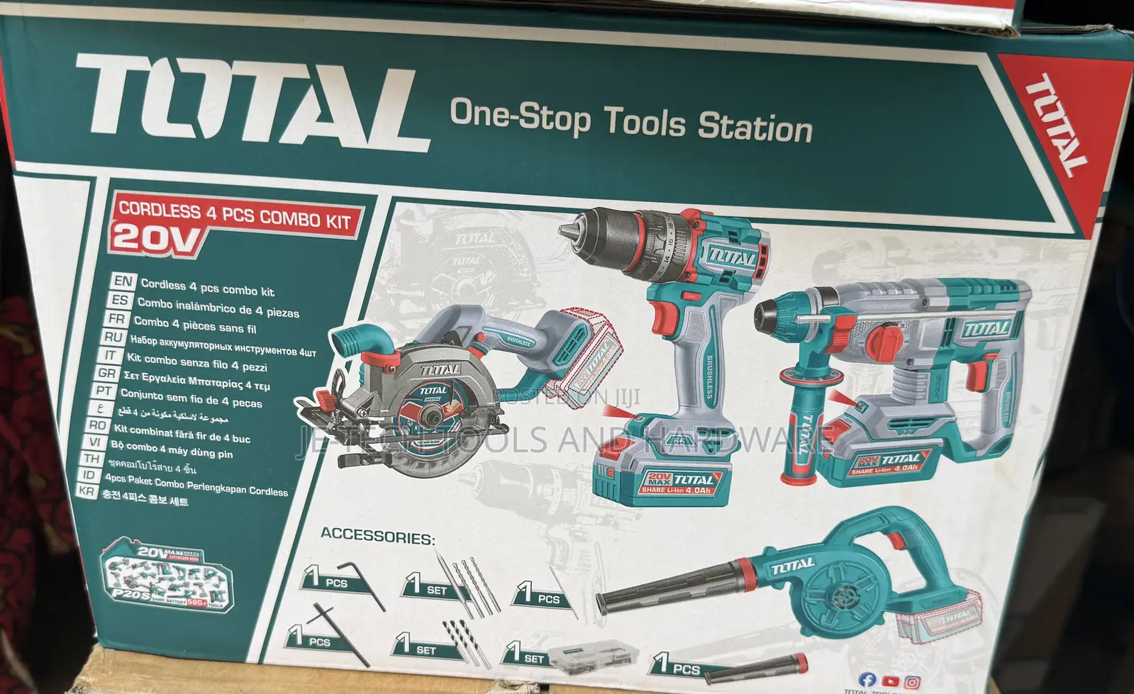 Total Industrial Cordless 4pcs Combo Kit (20v)