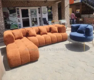 Luxury Design Set of L Shape Sofa With Single