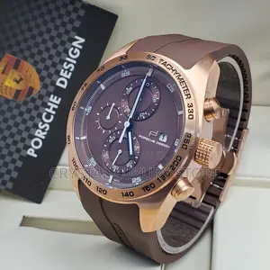 Porsche Design Quality Luxury Rubber Strap Wristwatch