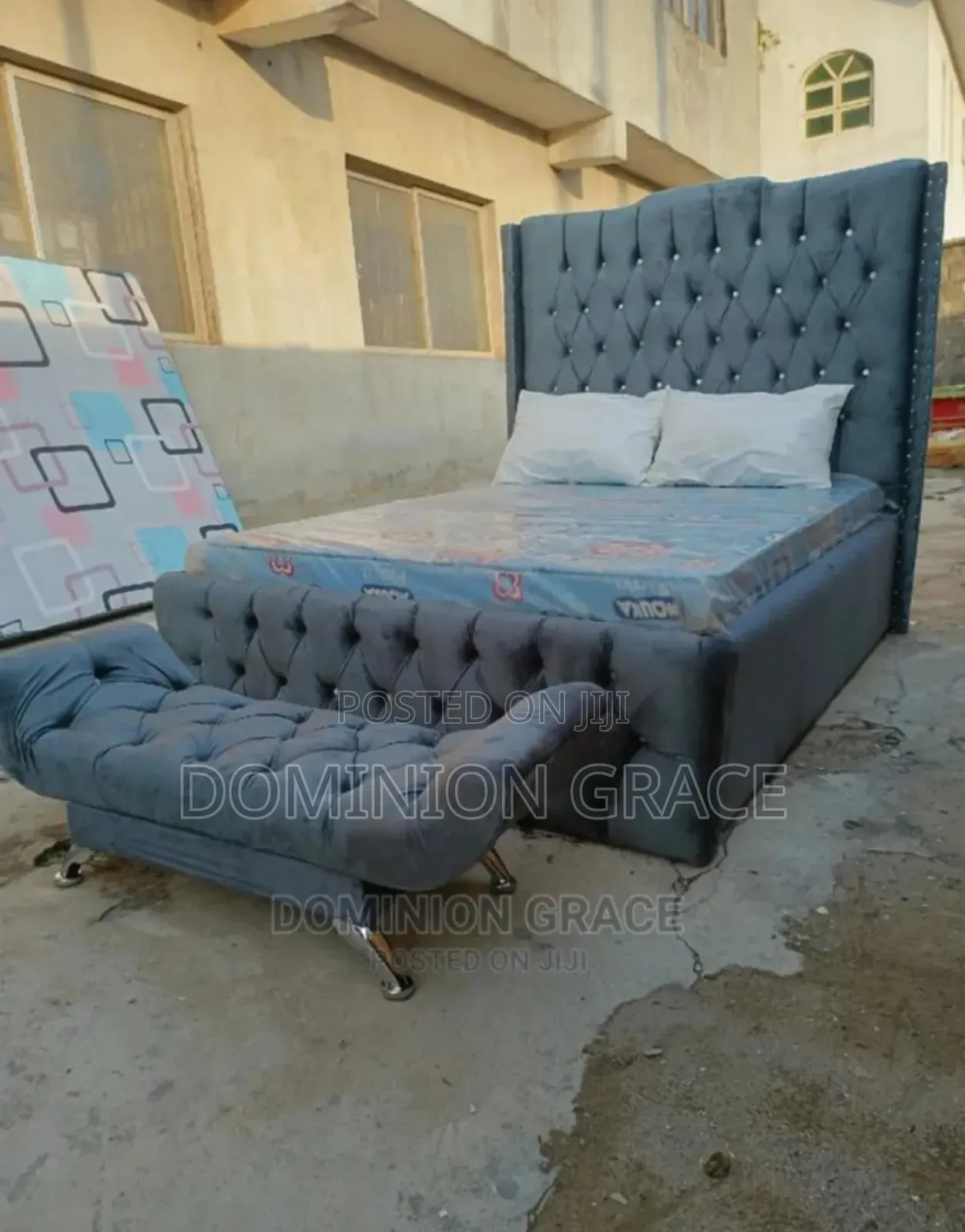 4.5by6 Luxury Upholstery Bedframe With Footrest
