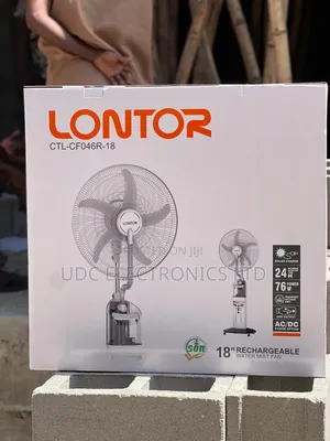 Original Lontor 18 Inches Rechargeable Water Mist Fan