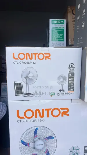 Lontor Solar/Electric Rechargeable Table Fan