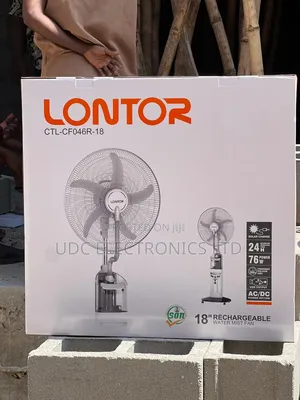 Stylish Lontor Rechargeable Water Mist Fan With Durable Battery